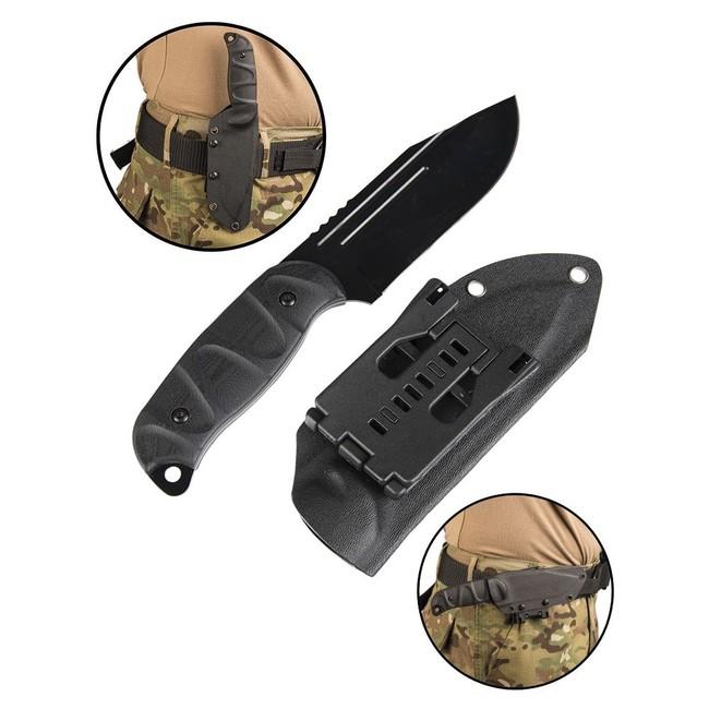Mil-Tec nož G10 s Kydex tokom, črn