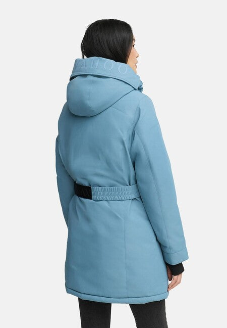 Navahoo FROSTKUSS 14 jakna za na prostem zimska ženski s odklopljivo kapuco in pasom, powder blue