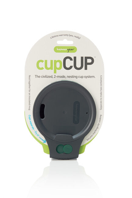 Humangear CupCUP pohodniški kozarec 2v1 s komplementarnim dodatnim kozarcem in pokrovom, ogljeno-zelena