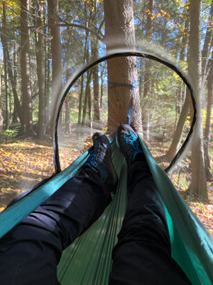 Origin Outdoors viseča mreža s komarnik, zelena