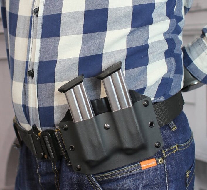 Falco Kydex Vertical Holster F902 2021 for Two Glock 17 Magazines, Black Right