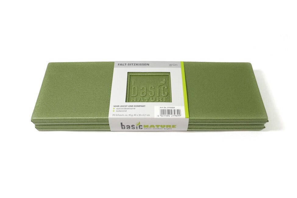 BasicNature Folding Seat Cushion, Green