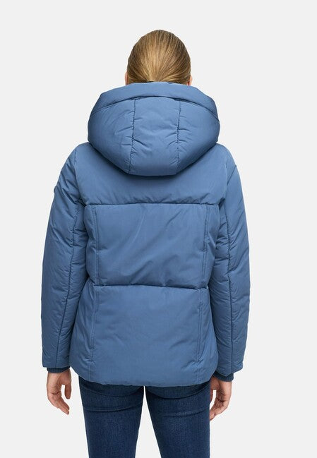 Navahoo Women's Winter Jacket FLÜSTERFEE 14 with Large Hood, Dusty Blue