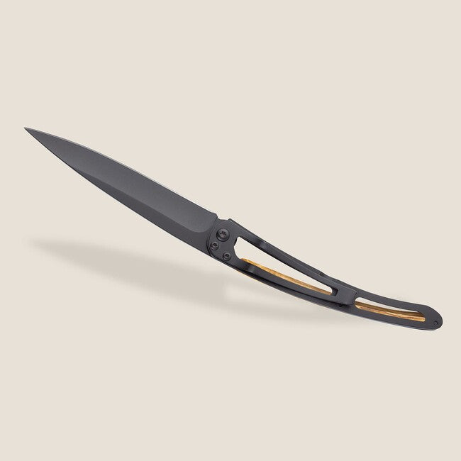 Deejo Prime cuts preklopni nož Black tattoo olive wood