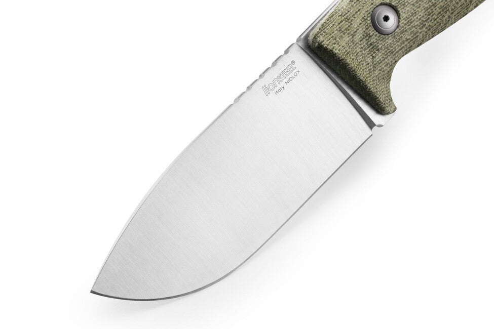 Lionsteel M3 lovska bodala s ročajem iz zelenega platna CVG
