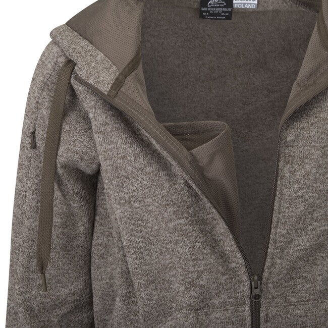 Helikon-Tex Covert pulover s kapuco taktični FullZip, Melange Light Tan