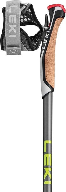 LEKI Traveller Alu Nordic Walking palice, črna-srebrno siva-neonsko rumena, 90 - 130 cm