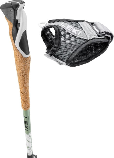 LEKI Cross Trail Carbon trekingove palice, bela-envy zelena-črna, 100 - 135 cm