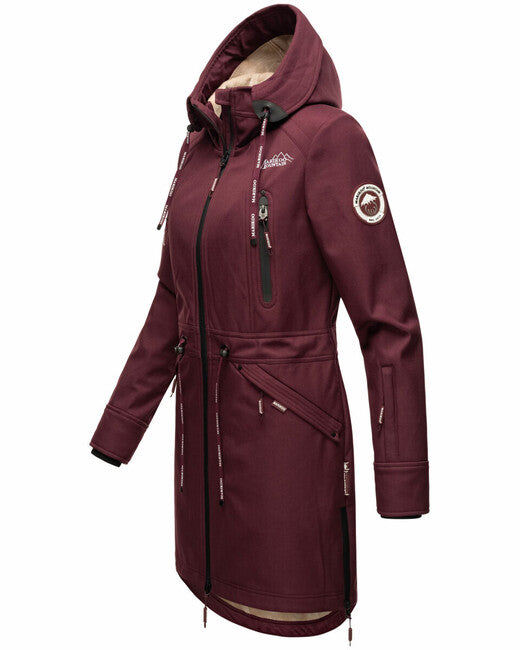 Marikoo Racquelle softshell jakna ženski s kapuco, wine
