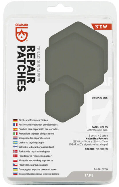 GearAid Tenacious Tape popravni flasterji, zeleni, 4 kosi