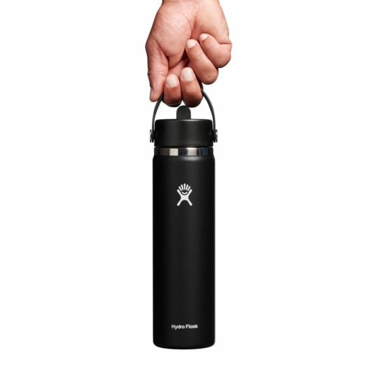 Hydro Flask Wide Flex Straw Cap termoska s pipo 24 OZ 710 ml Široka, črna