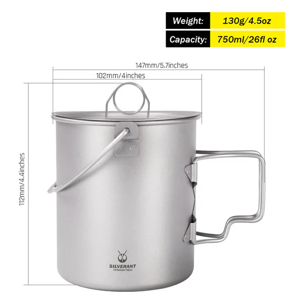 Silverant Titanov lonček s pokrovko 750 ml