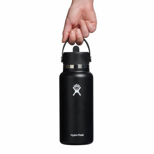 Hydro Flask Wide Flex Straw Cap črna termosteklenica s slamic 32 OZ 946 ml
