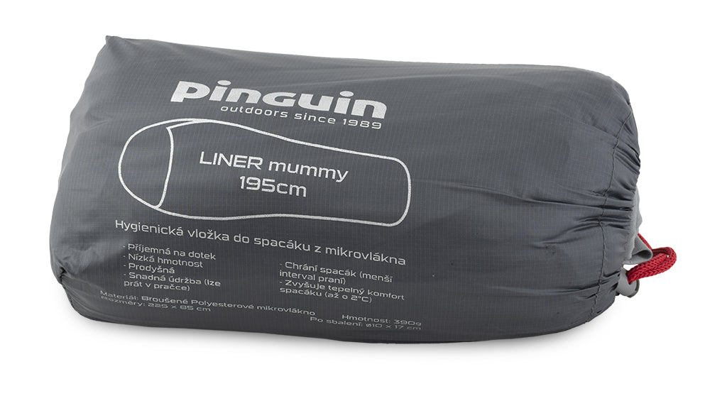 Pinguin Hygienical Liner Mummy Sleeping Bag Insert, Grey 185cm