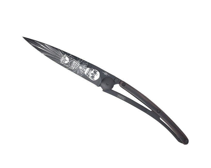 Deejo Tattoo preklopni nož Black ebony wood Immortal