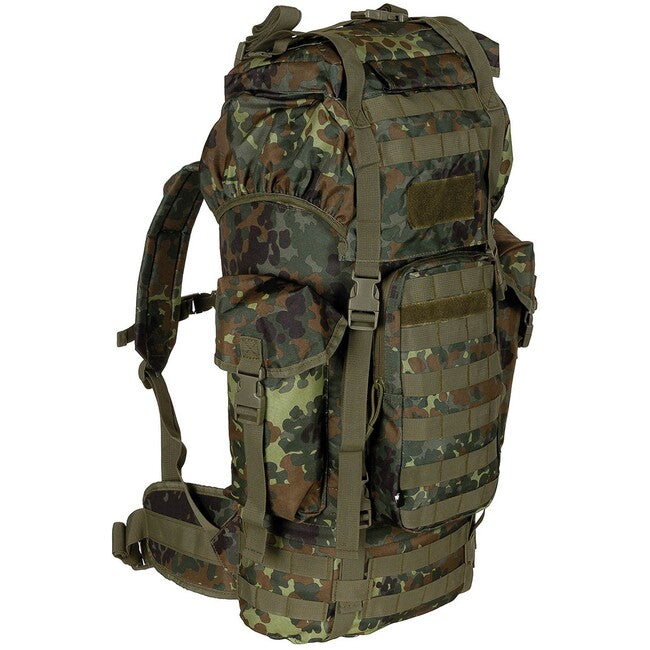 MFH MOLLE nahrbtnik 65L, aluminijasta palica, BW camo