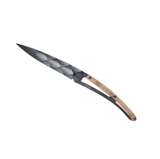 Deejo Tattoo Folding Knife Black Design Art Deco