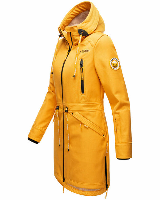 Marikoo Racquelle softshell jakna ženski s kapuco, amber yellow