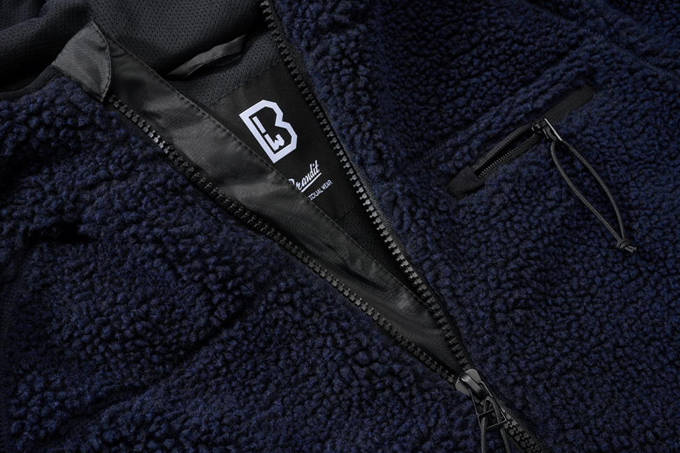 Brandit Worker softshell jakna s kapuco Teddyfleece, mornarsko modra