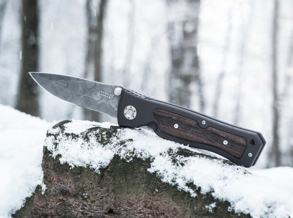 Böker Leopard-Damast II žepni nož 9,6 cm, siv