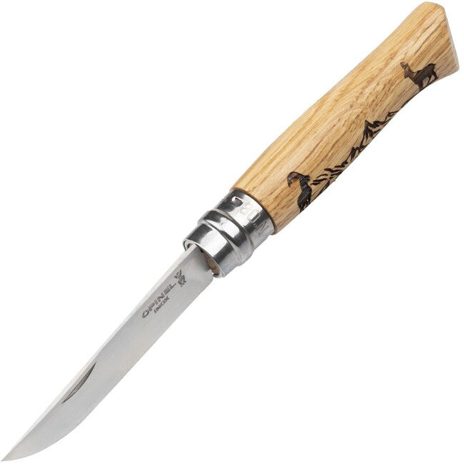 Opinel VRI N°08 Inox preklopni nož s motivom gamsa Animalia 2019