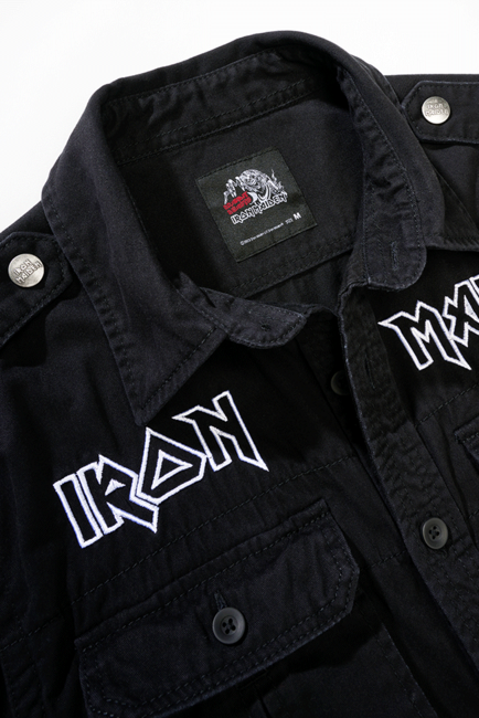 Brandit Iron Maiden Eddy srajca z dolgimi rokavi Vintage, črna
