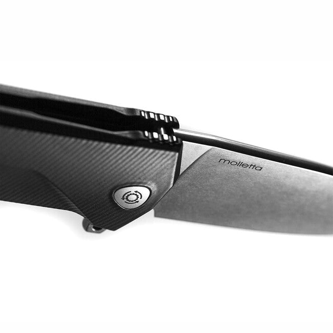 Lionsteel KUR žepni nož s rezilom Sleipner BK, zelo robusten, črn