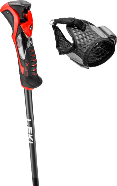 LEKI Airfoil 3D Ski Poles, Dark Anthracite-Bright Red-Black