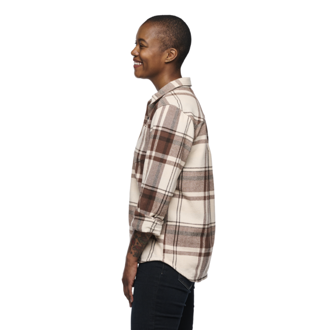 Black Diamond Project Flannel Women's Shirt, Chalk Pink-Walnut Plaid