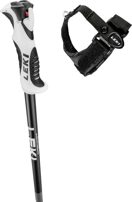 LEKI Bold S Downhill Ski Poles, Dark Anthracite/Black-White