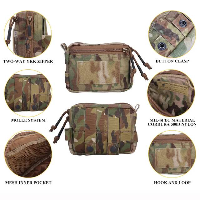 Emersongear MOLLE večnamenska torbicula, A-TACS foliage green