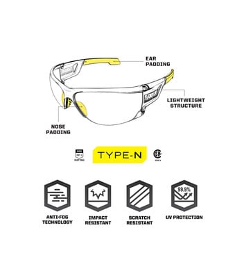 Mechanix Type N taktična očala, clear frame, clear lens