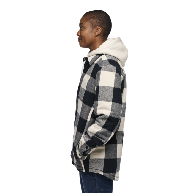 Black Diamond Women's Project Lined Flannel Shirt, Black-Off White Plaid