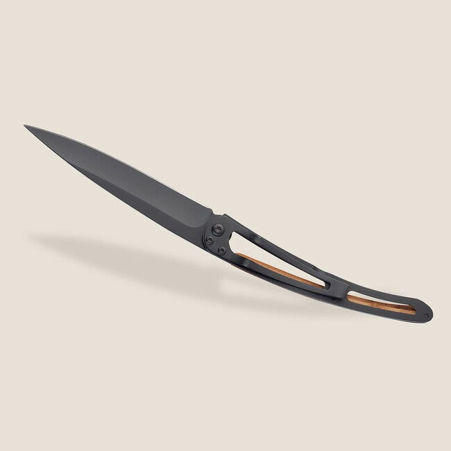 Deejo Trout Folding Knife, Black Juniper Wood