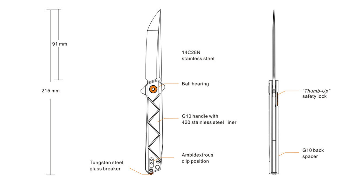 Ruike Knife P127, Black
