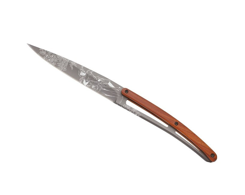 Deejo Tattoo Σετ Μαχαιριών Steak Toile de Jouy, Ανοιχτό Γκρι Επιφάνεια, Coralwood