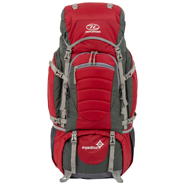 Highlander Expedition 65 L pohodniški nahrbtnik, rdeč