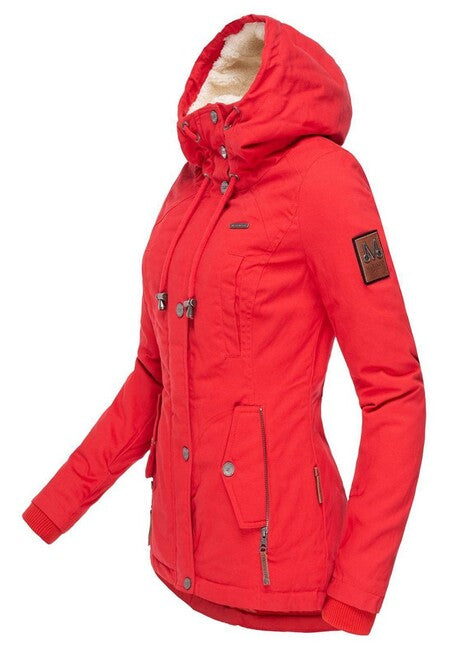 Marikoo BIKOO women's winter hooded jacket, red
