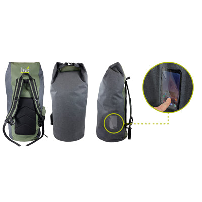 BasicNature vodoodporna torba 90 L, sivozelen