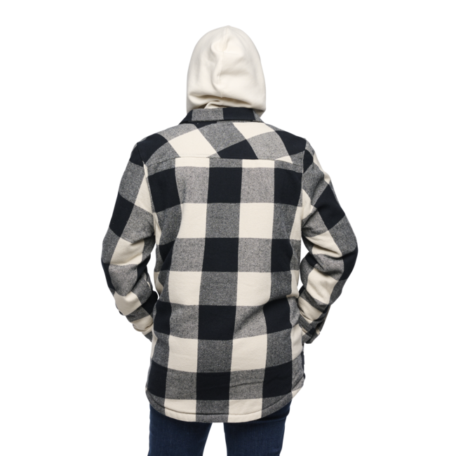 Black Diamond Women's Project Lined Flannel Shirt, Black-Off White Plaid