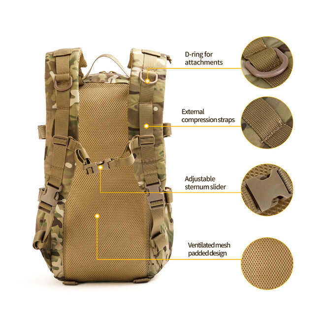 Leguon Hawk 16L σακίδιο πλάτης τακτικό, CP camo