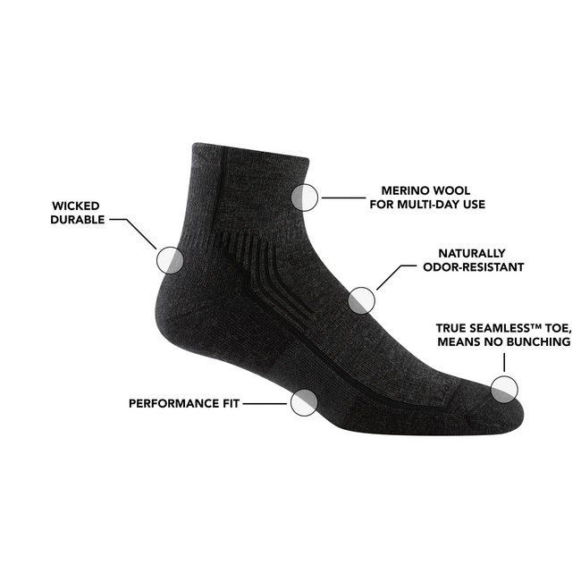 Darn Tough Hiker 1/4 Midweight Cushion Hiking Socks, Taupe