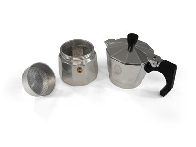 Origin Outdoors Espresso Coffee Maker, 6 Cup, Stainless Steel