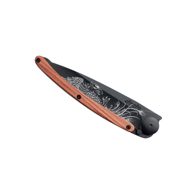 Deejo Tattoo preklopni nož, Black coral wood, Phoenix