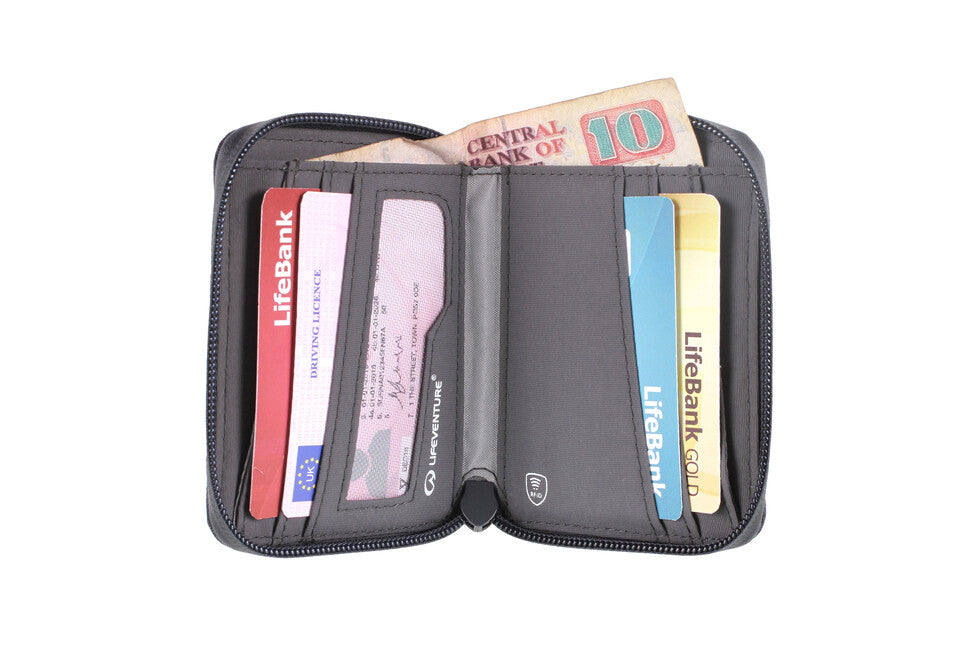Lifeventure RFID Bi-Fold denarnica, siva