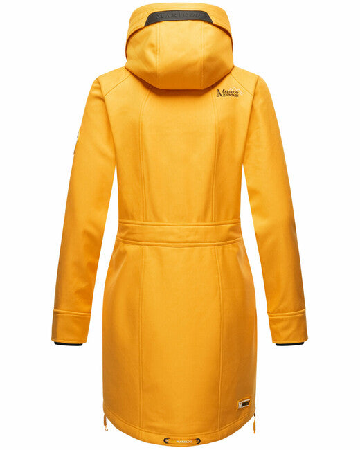 Marikoo Racquelle softshell jakna ženski s kapuco, amber yellow
