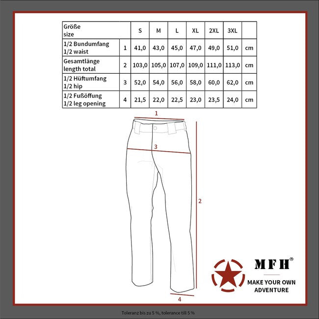 MFH Professional Attack Tactical Pants Teflon Rip Stop, Black