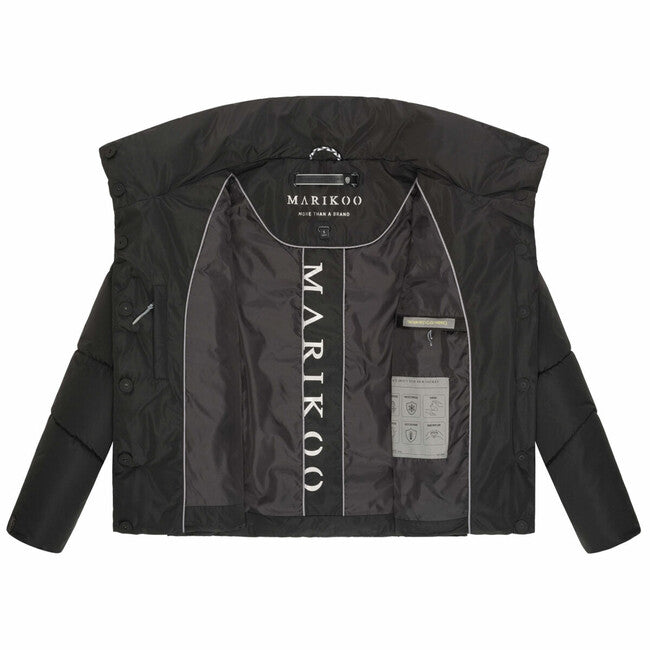 Marikoo Jalliaa Women's Short Winter Jacket with High Collar, Black