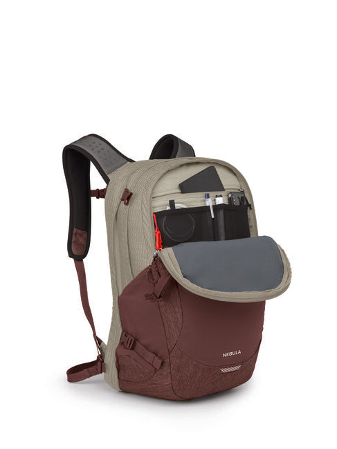 OSPREY NEBULA mestski nahrbtnik, sawdust tan/raisin red