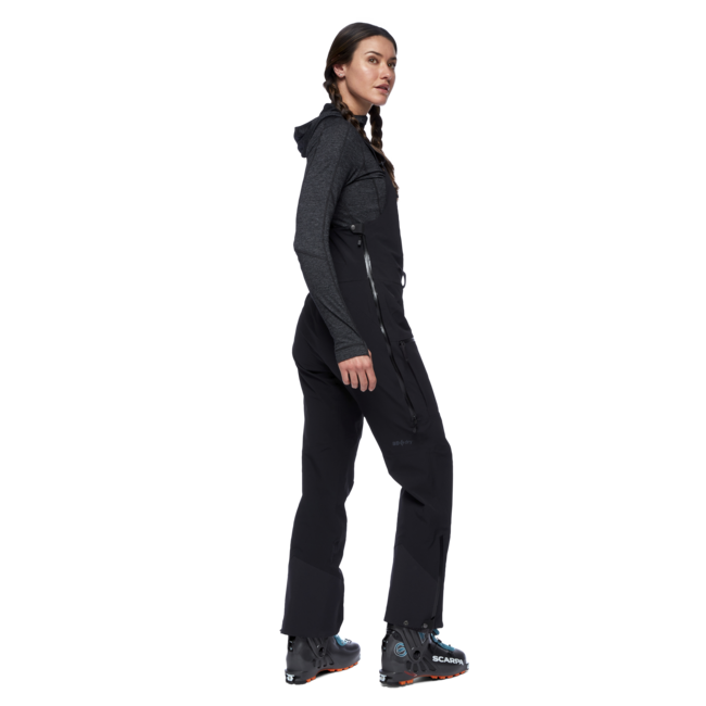 Black Diamond Recon Stretch Bibs črne hlače s trakmi, ženski